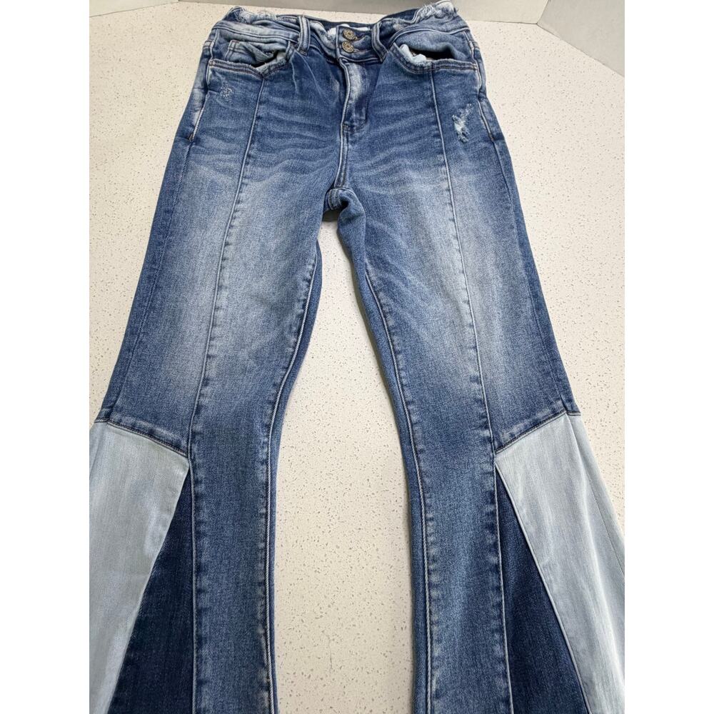 Vervet high-rise panel super flare leg Women's jeans blue wash Size 27